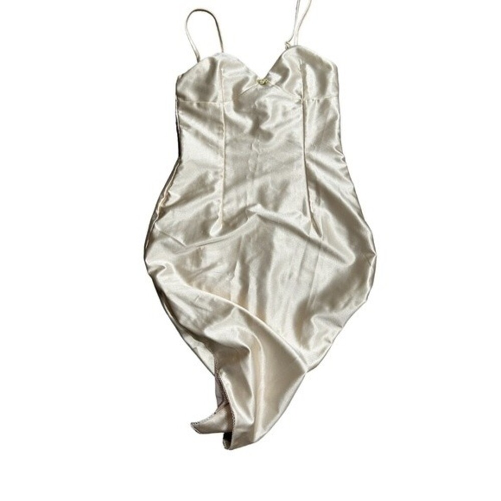 Zya Venus Romantica Cream Satin Mini Slip Dress